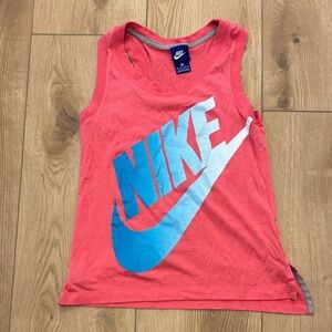 Nike Coral Tank Top with Sky Blue Logo